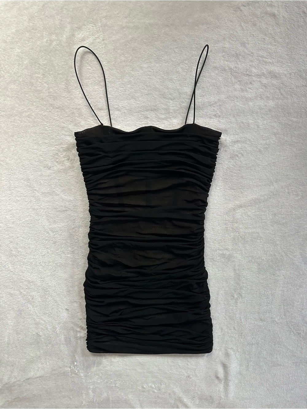 Edit by Nine Ruched Spaghetti Strap Dress Black Size Small Bodycon Mini